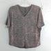Anthropologie Tops | Anthropologie Pink Metallic & Gray Knit Top Dolman Short Sleeve Size Small | Color: Gray/Pink | Size: S