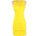 Zara Dresses | Brand New Trafaluc Yellow Illusion V Neck Short Cocktail Dress Small | Color: Yellow | Size: S