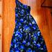 Ralph Lauren Dresses | Evening Floral One Shoulder Maxi Dress | Color: Black/Blue | Size: 14