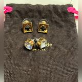 Kate Spade Jewelry | Kate Spade Earring Lot- 2 Pair Gold Spade And White Cz In Gold Tone | Color: Gold/White | Size: Os