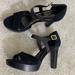 Ralph Lauren Shoes | Lauren Ralph Lauren Senica Women's Sandals Suede Platform Heels | Color: Black | Size: 7.5