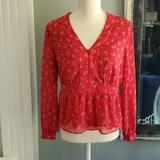 Madewell Tops | Model Blouse | Color: Red/White | Size: S