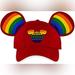 Disney Accessories | Disneyparks Lgbtq Rainbow Pride Mickey Ears Baseball Cap Hat Nwot | Color: Red | Size: Os