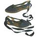 J. Crew Shoes | J. Crew Espadrille Flats Navy Ankle Wrap Sling Back Canvas Women's Size 5 | Color: Blue | Size: 5