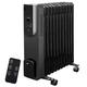 CUQOO 2500W 11 Fin Electric Oil Filled Radiator with Remote Control & 3 Heat Setting| Radiators with Digital Display, Overheat & Tip-Over Protection, Timer| Electric Heaters for Home Low Energy Silent