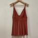 Free People Tops | Free People Womens Tank Top Never Let You Go Relaxed V-Neck Brown Size Sp | Color: Brown | Size: Sp