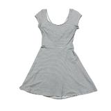 American Eagle Outfitters Dresses | American Eagle Dress Black And White Stripe Short Sleeve Skater Criss Cross Back | Color: Black/White | Size: M