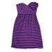 Anthropologie Dresses | Anthropologie Dress Womens 4 Corey Lynn Calter Strapless Purple Blue Stripe Silk | Color: Blue/Purple | Size: 4