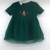 Disney Dresses | Disney Baby Christmas Holiday Embroidered Minnie Mouse Poinsettia Bow Dress | Color: Green/Red | Size: 12mb