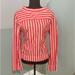 J. Crew Tops | J.Crew Red And White Striped Blouse Top Longsleeve Shirt Size 10 | Color: Red/White | Size: 10