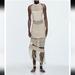 Zara Dresses | New With Tags Zara Fringe Dress | Color: Tan | Size: L