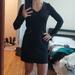 Athleta Dresses | Athleta Black Zip Long Sleeve V Neck Dress Xs | Color: Black/Silver | Size: Xs