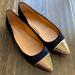 J. Crew Shoes | J.Crew Pointed Toe Velvet Flats | Color: Black/Gold | Size: 8