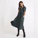 Madewell Dresses | Madewell Puff-Sleeve V-Neck Midi Dress In Toss Dots - Small | Color: Blue/Green | Size: S