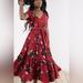 Free People Dresses | Free People All I Want Tiered Maxi Dress Rust Butterfly Floral | Color: Red | Size: 12