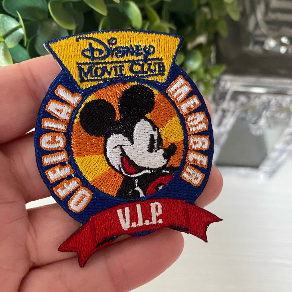 Disney Other | Disney Mickey Mouse Movie Club Official Member Vip Embroidered Patch New | Color: Black | Size: Os