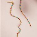 Anthropologie Jewelry | Anthropologie Rainbow Jeweled Chain Earrings | Color: Gold | Size: Os