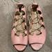Anthropologie Shoes | Anthropologie (Billy Ella) Lace Up Flats Pink Pattern | Color: Pink | Size: 8