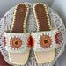 Anthropologie Shoes | Anthropologie De Siena Pam Raffia Sandals Crochet Flat Slides | Color: Cream/Tan | Size: 8.5