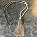 Anthropologie Jewelry | Anthropologie Serefina Moonstone Tassel Necklace. | Color: Gray/Purple | Size: Os