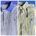 Ralph Lauren Shirts | Lot (2) Ralph Lauren Mens Medium Shirts Dress Casual Polo Blue Yellow Stripe | Color: Blue/Yellow | Size: M