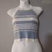 Brandy Melville Tops | Brandy Melville Womens Halter Top Blue White Stripes One Size (Fits Xs-M). Euc | Color: Blue/White | Size: S/M