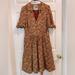 Anthropologie Dresses | Edme & Esyllte Anthropologie Cotton Shirt Dress Size 8 | Color: Brown/Orange | Size: 8