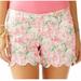 Lilly Pulitzer Shorts | New Lily Pulitzer The Butter Cup Shorts Green Pink Colony Scalloped Hem Size 00 | Color: Green/Pink | Size: 00