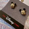 Disney Jewelry | Disney Store Rhinestone Mickey Mouse Stud Earrings Pierced Ears Vintage | Color: Gold/Silver | Size: Os