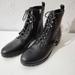 Kate Spade Shoes | Kate Spade Raquelle Women's Combat Boot Black Leather Lug Sole Fur Shoes Sz 8.5b | Color: Black | Size: 8.5