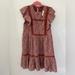 Madewell Dresses | Madewell Dress New With Tags Flutter-Sleeve Mini Dress In Cottage Garden | Color: Orange/Red | Size: M
