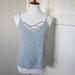 American Eagle Outfitters Tops | American Eagle | Ribbed Cross Detail Tank Top With Stretch Sky Blue | Color: Blue | Size: Xl