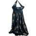 Free People Dresses | Free People Baja Babe Maxi Midi Dress Strapless Black Copper Flower Swing Sz Xs | Color: Black | Size: Xs