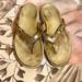 Coach Shoes | Coach Flip Flops Size 8 | Color: Gold | Size: 8