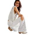 Free People Jeans | Free People Womens Jeans Zandra Rhodes Just Float On White Star Flare Pants 25 | Color: Black/White | Size: 25