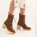 Free People Shoes | Free People Dylan Lace Up Taupe Suede Platfrom Heeled Boot Size 7 | Color: Brown/Tan | Size: 7