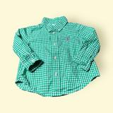 Ralph Lauren Shirts & Tops | Baby Ralph Lauren Green And White Checkered Long Sleeve Button Down Size 18 Mon | Color: Green/White | Size: 18mb