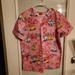 Disney Other | 28 Disney Scrub Top Size Medium-Pink Herbie "Love Bug" P2p 22 | Color: Pink/Yellow | Size: Os