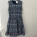 Kate Spade Dresses | Kate Spade Navy Blue Embroidered Dress Tie Waist | Color: Blue/White | Size: 8