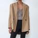 Zara Jackets & Coats | Camel Double Breasted Oversized Blazer | Color: Brown/Tan | Size: Xs