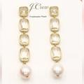 J. Crew Jewelry | J. Crew Freshwater Pear And Crystal Drop Earrings | Color: Gold | Size: 3”