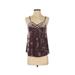 American Eagle Outfitters Tops | American Eagle Outfitter Purple Velvet Sleeveless Cropped Tank Top Size L | Color: Purple/Tan | Size: L