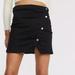 Free People Skirts | Free People We The Free Snap Front Skirt Black Mini Skirt Boho Festival Size 8 | Color: Black | Size: 8