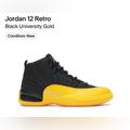Nike Shoes | Nike Air Jordan Retro 12 Shoe | Color: Black/Gold | Size: 10