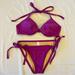 Victoria's Secret Swim | 2pc Victoria’s Secret Purple String Halter Underwire Bikini Set Size 34b & Xs | Color: Purple | Size: 34b