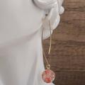 Anthropologie Jewelry | Anthropologie Pink Poly Resin Round Drop Earrings. | Color: Pink | Size: Os