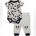 Disney Matching Sets | Disney Baby Mickey Mouse 2 Piece Set - Body Suit And Pants | Color: Black/Gray | Size: 3-6mb