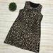 J. Crew Dresses | J Crew Leopard Cheetah Animal Print Sleevless Sheath Dress Office Business 10 | Color: Black/Tan | Size: 10