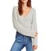 Free People Sweaters | Free People Women's Gray Long Sleeve V-Neck Faux Wrap Sweater | Color: Gray | Size: Xs