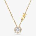 Michael Kors Jewelry | Michael Kors 14k Gold Metal-Plated Sterling Silver Pav Halo Necklace | Color: Gold | Size: 16”+2”